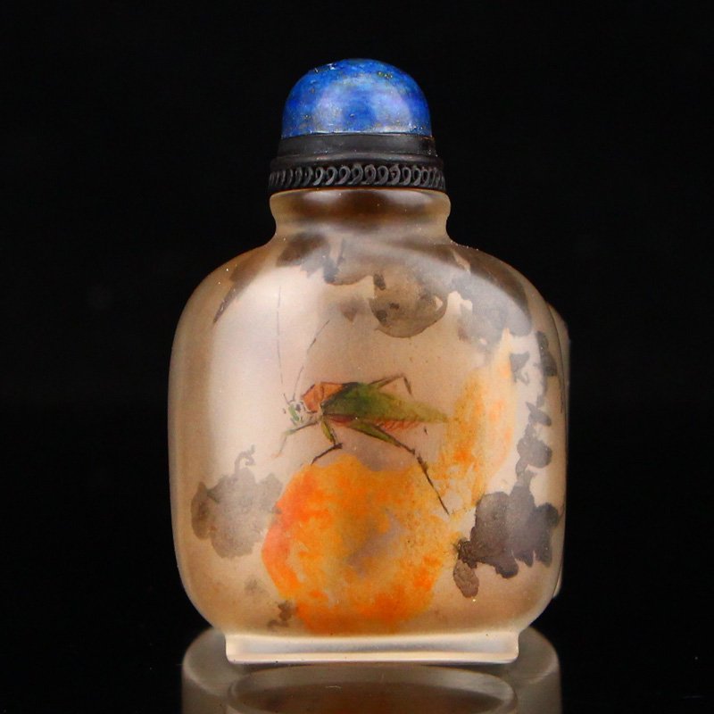 Peking Glass Inside Painting Thumb Ring Snuff Bottle (1 of 7)