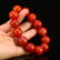 18 MM Chinese Nanhong Agate Beads Bracelet - 5