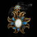 Gold Wire Inlay Blue Feather & Hetian Jade Pendant