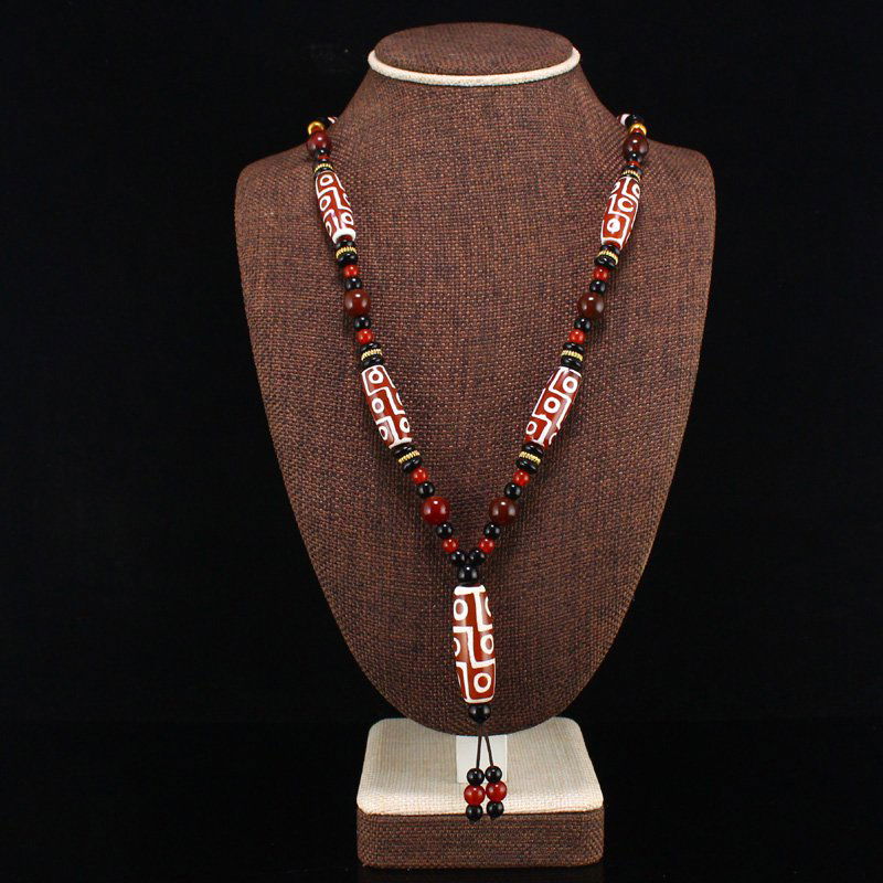Vintage Tibetan DZI Agate Beads Pendant/Necklace (1 of 6)