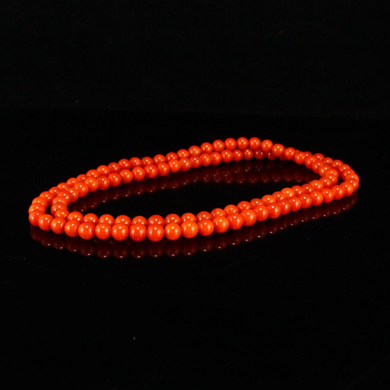 7 MM Chinese Natural Nanhong Agate Beads Necklace (1 of 7)