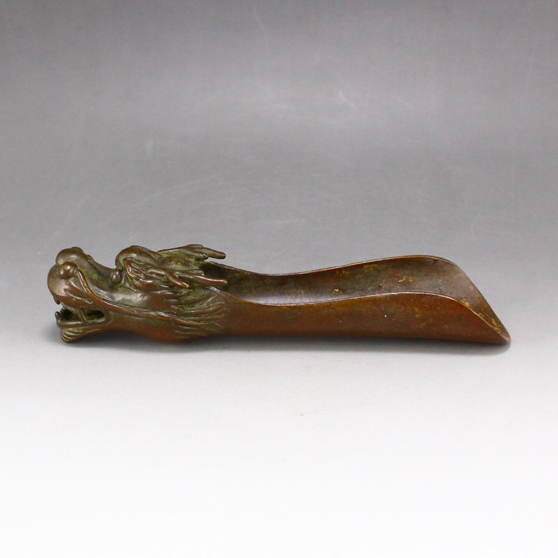 Vintage Chinese Bronze Dragon Head Medicine Shovel (1 of 6)