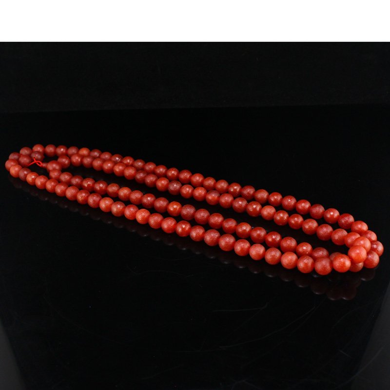 Vintage Chinese Red Agate Beads Prayer Necklace (1 of 7)