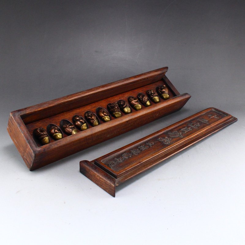 Vintage Chinese Gilt Gold Red Copper The Zodiac Pendant (1 of 9)