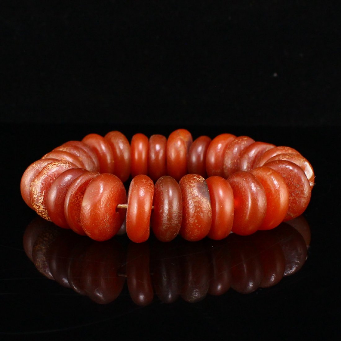 Vintage Chinese Natural Red Agate Beads Bracelet (1 of 7)