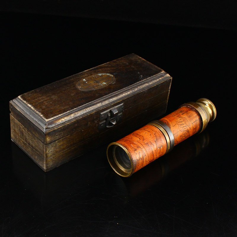 Vintage Red Copper Telescope w Wood Box (1 of 12)