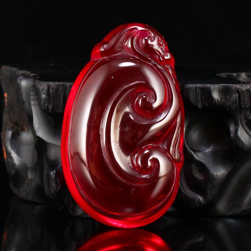 Beatutiful Red Ruby Carved Phoenix Pendant (1 of 6)