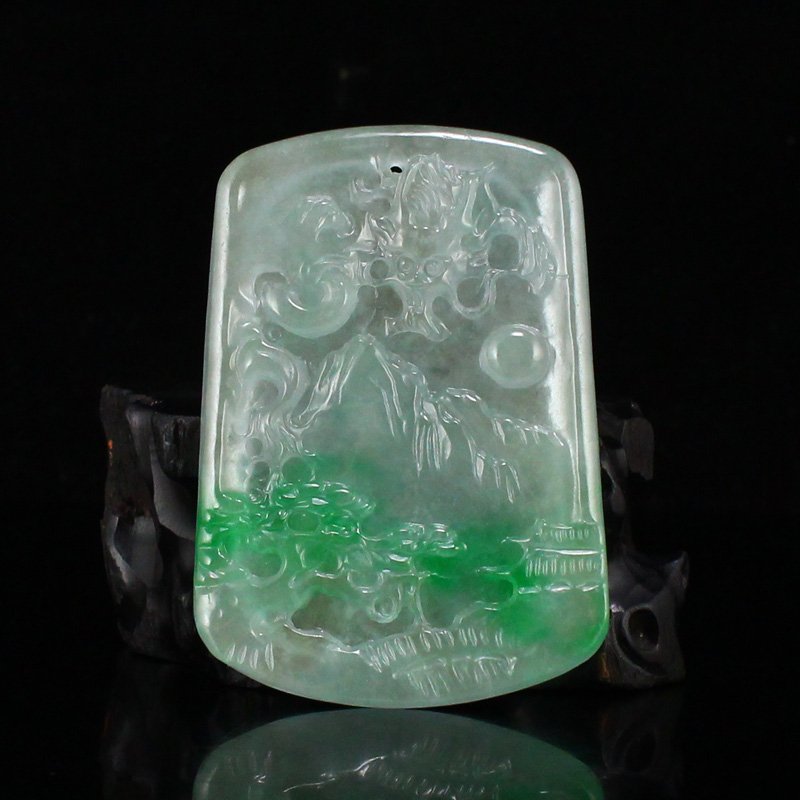 Natural Jadeite Lucky Dragon Pendant (1 of 6)