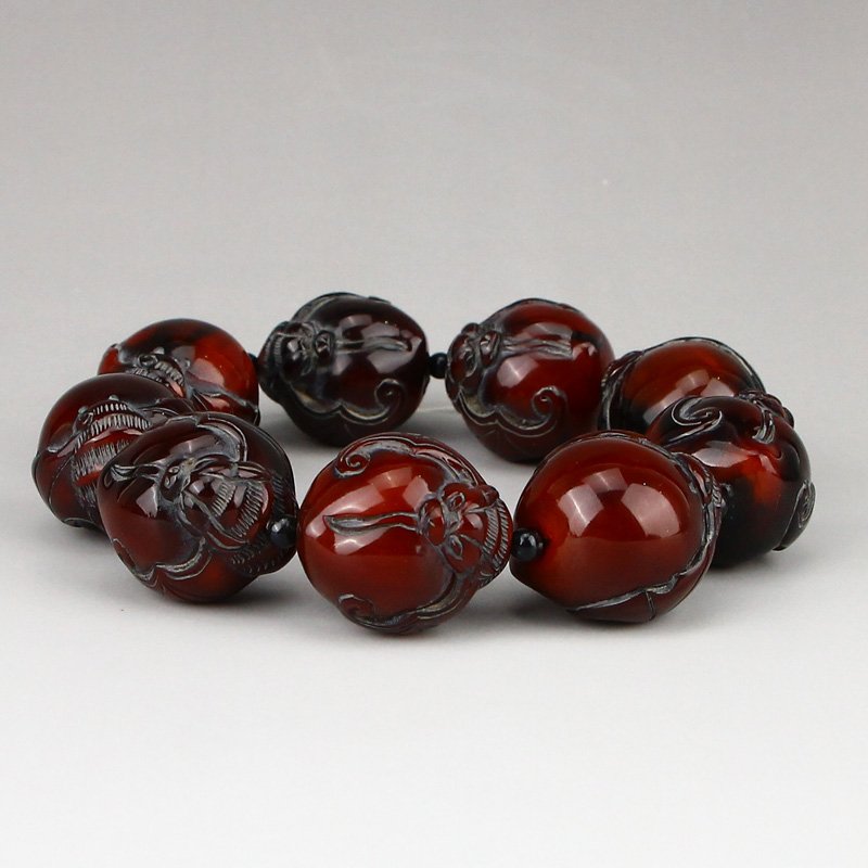 Chinese Ox Horn Fortune Bats Beads Bracelet (1 of 7)