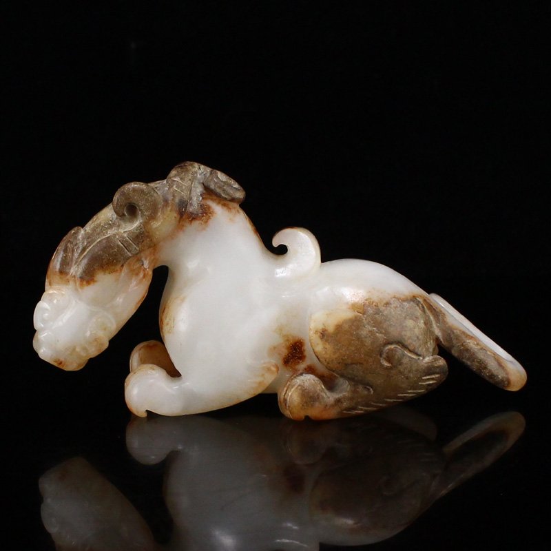 Vintage Chinese Hetian Jade Fortune Beast Statue (1 of 7)