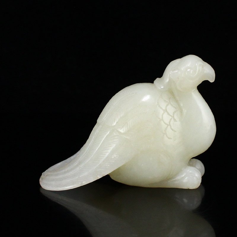 Vintage Chinese Hetian Jade Bird Statue (1 of 7)