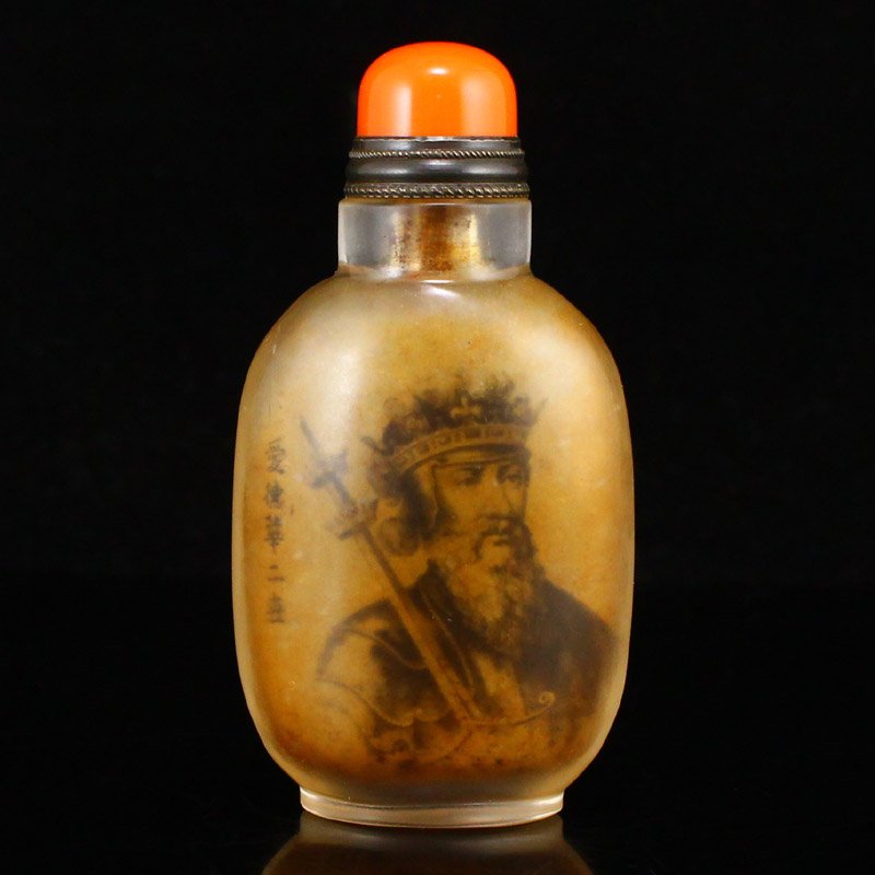 Qing Dy Crystal Inside Painting Figure Snuff Bottle (1 of 6)