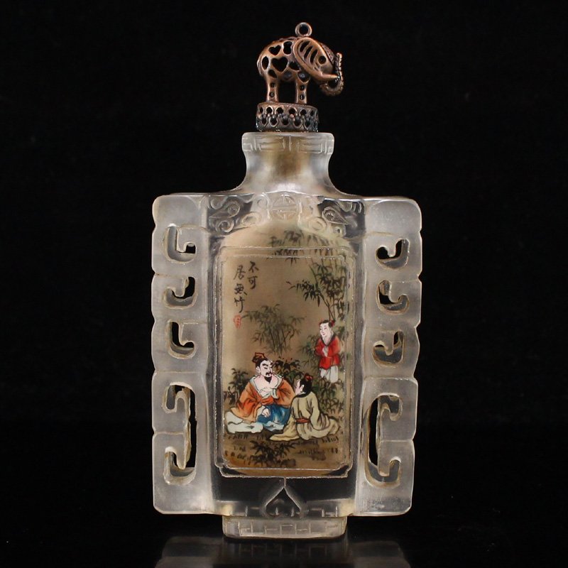 Qing Dy Peking Glass Inside Painting Snuff Bottle (1 of 8)