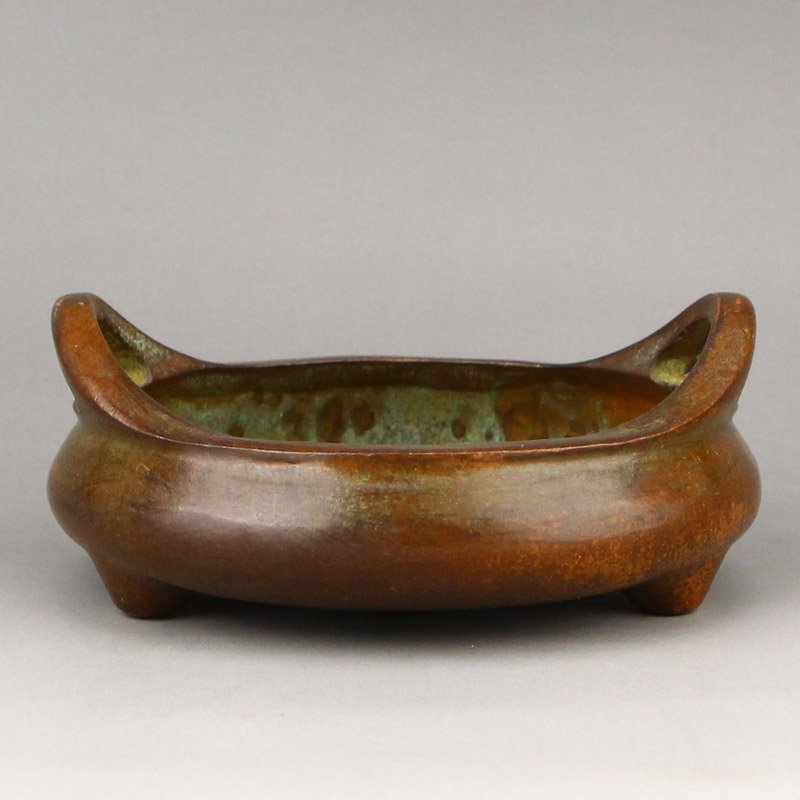 Vintage Chinese Bronze Double Ears Incense Burner (1 of 8)