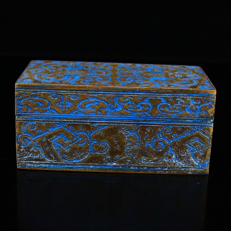 Beautiful Vintage Chinese Brass Ink Box (1 of 7)