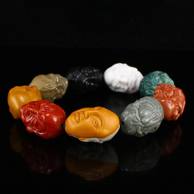 Multicolor Chinese Agate Arhat Beads Bracelet (1 of 7)