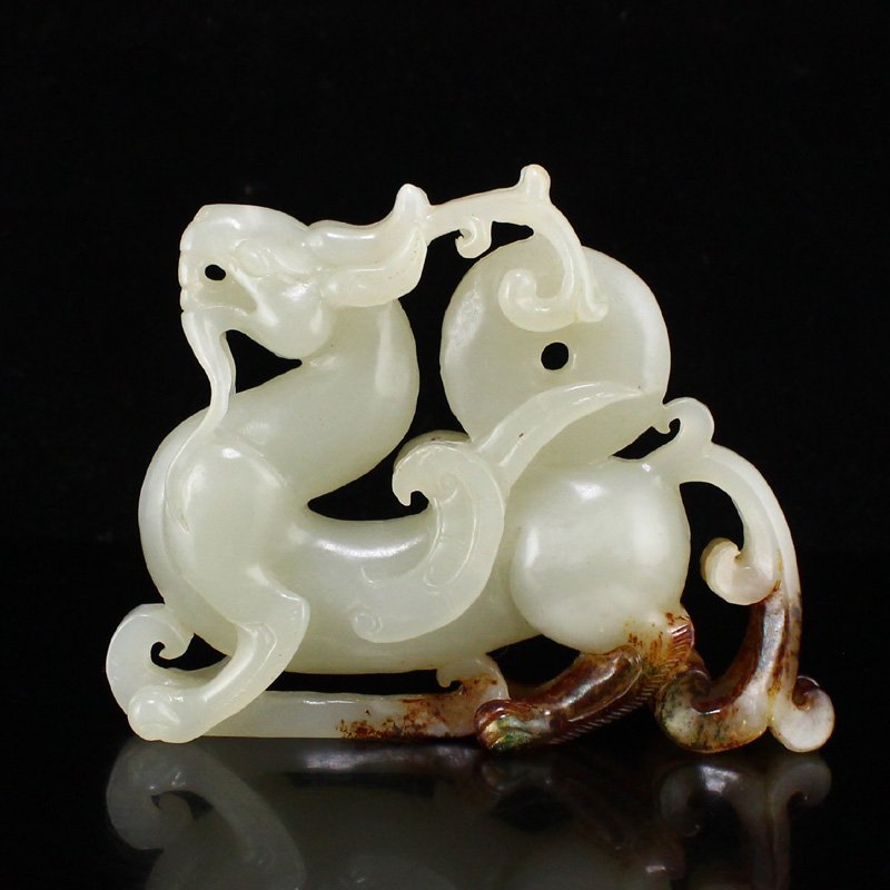 Vintage Chinese Hetian Jade Fortune Beast Statue (1 of 7)