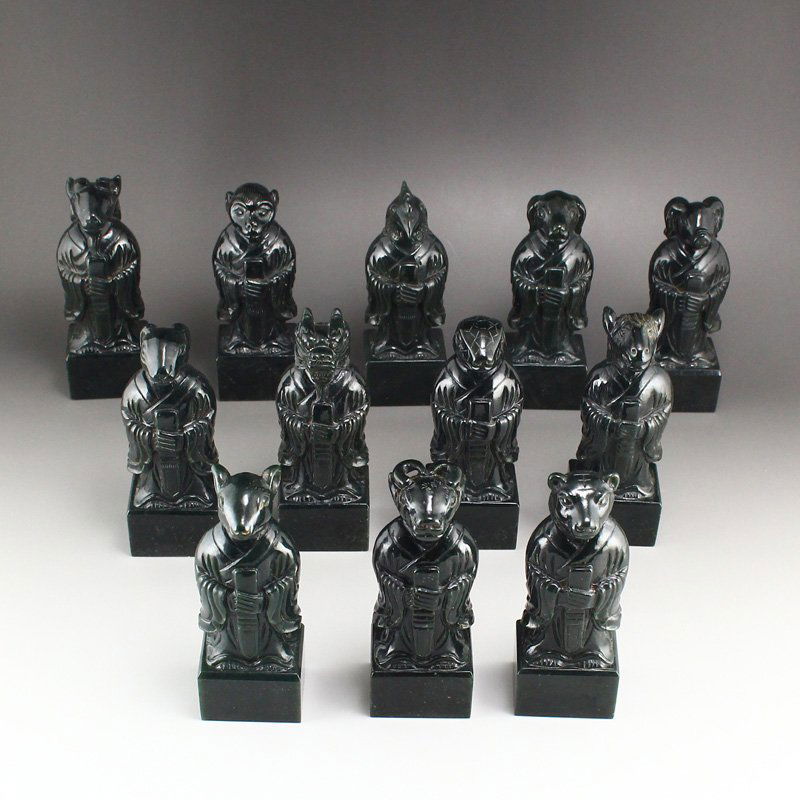 Set Superb Hetian Jade 12 Zodiacs Seals w Box (1 of 15)
