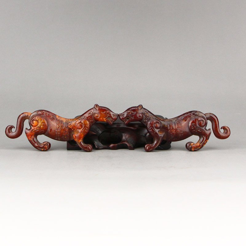 A Pair Vintage Chinese Hetian Jade General Seals (1 of 7)