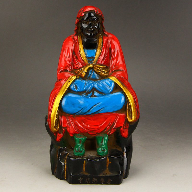 Vintage Gilt Gold Peking Glass Buddhism Figure Statue (1 of 6)
