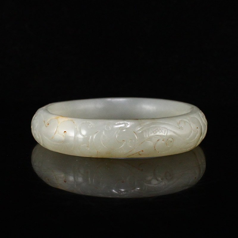 Inside Diameter 57 MM Old Chinese Hetian Jade Bracelet (1 of 6)