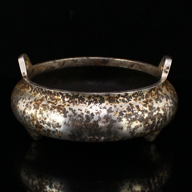 Chinese Ming Dy Silver Double Ears Incense Burner (1 of 6)