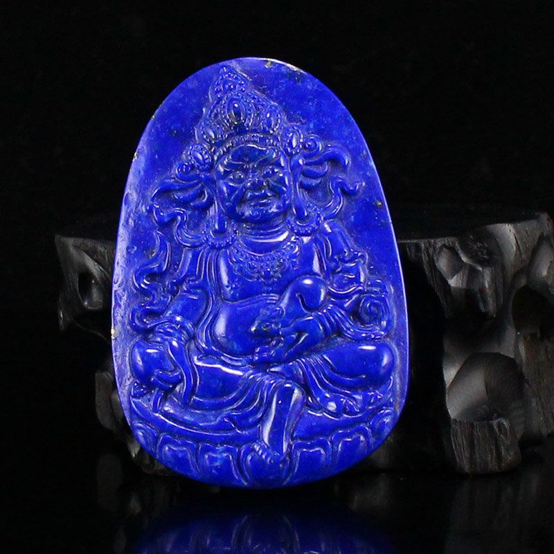Chinese Natural Lapis Lazuli Yellow Jambhala Pendant (1 of 7)