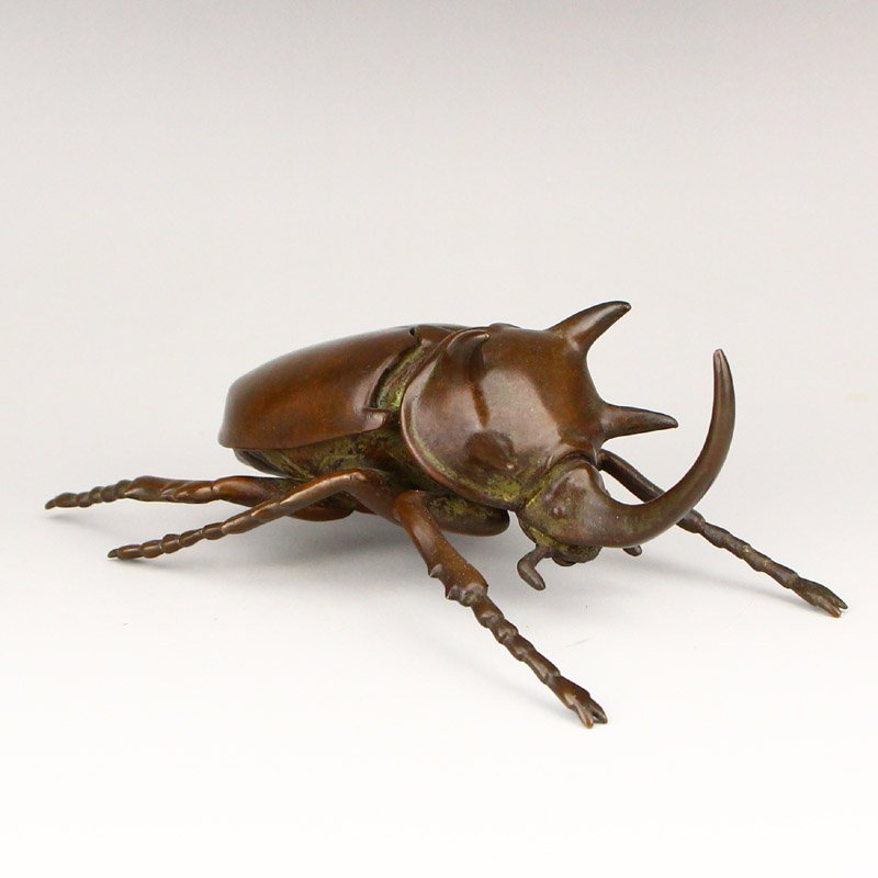 Vivid Chinese Red Copper Beetle Statue (1 of 8)