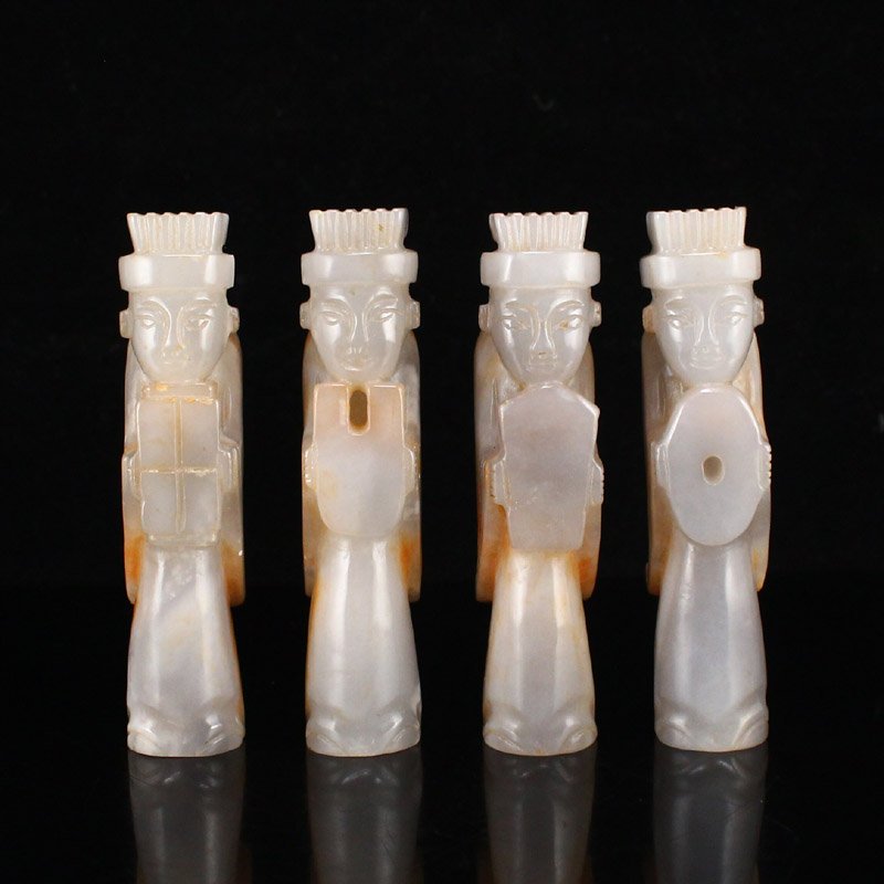 A Set Chinese Hetian Jade Figure Statues (1 of 11)