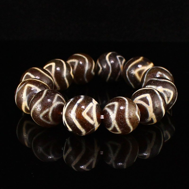 Vintage Tibetan DZI Agate Beads Bracelet (1 of 6)