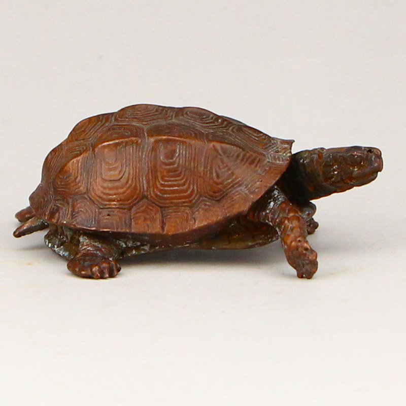 Vivid Chinese Red Copper Turtle Statue (1 of 7)