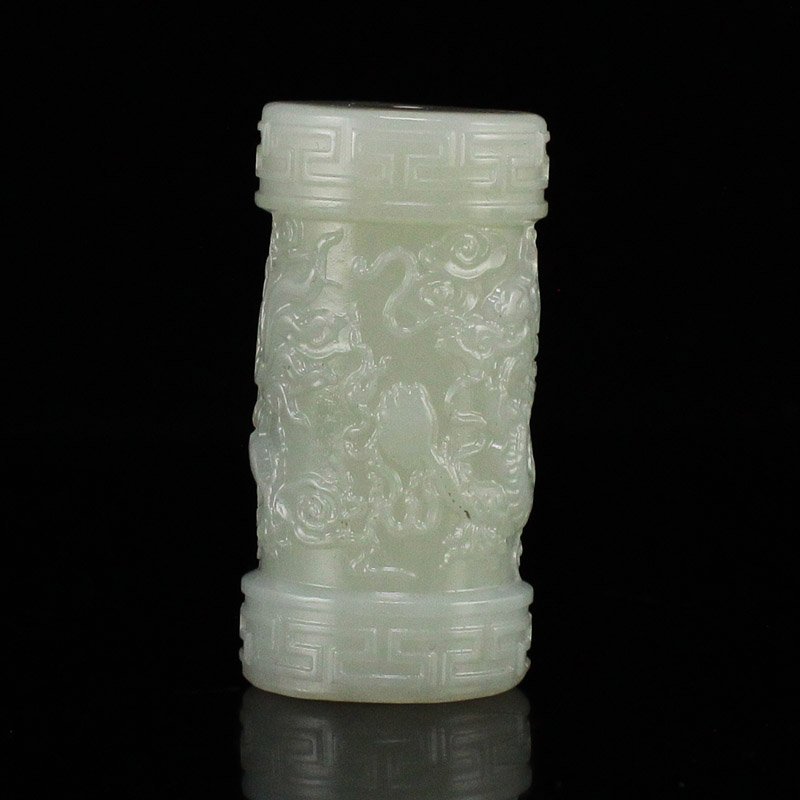 Chinese Natural Hetian Jade Dragon Pendant (1 of 7)