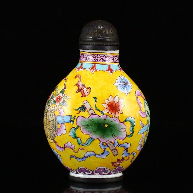 Vintage Chinese Bronze Enamel Snuff Bottle (1 of 6)