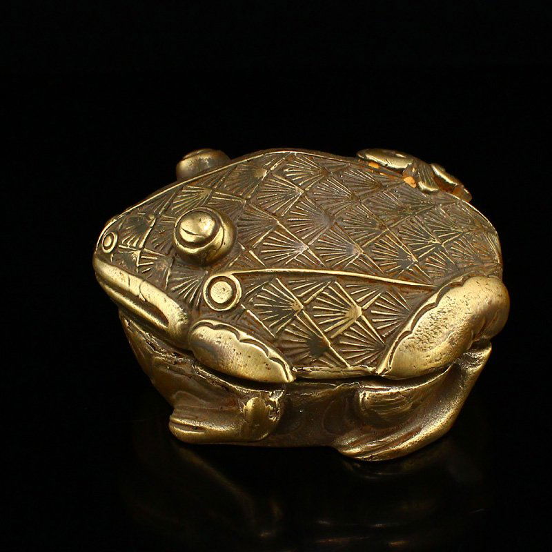 Vintage Chinese Brass Frog Inkpad Box (1 of 7)