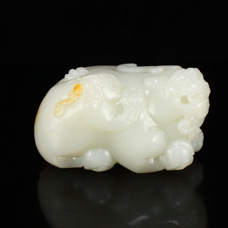 Chinese Natural Hetian Jade Fortune Pixiu Pendant (1 of 8)