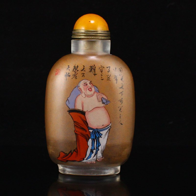 Peking Glass Inside Painting Buddha Snuff Bottle (1 of 9)