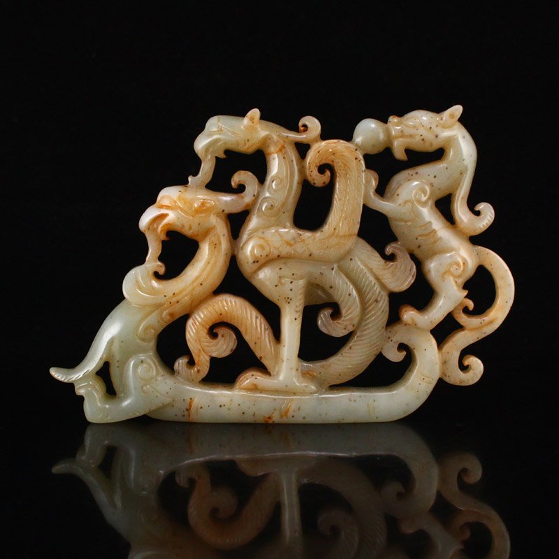 Vintage Chinese Hetian Jade Divine Beast Statue (1 of 7)