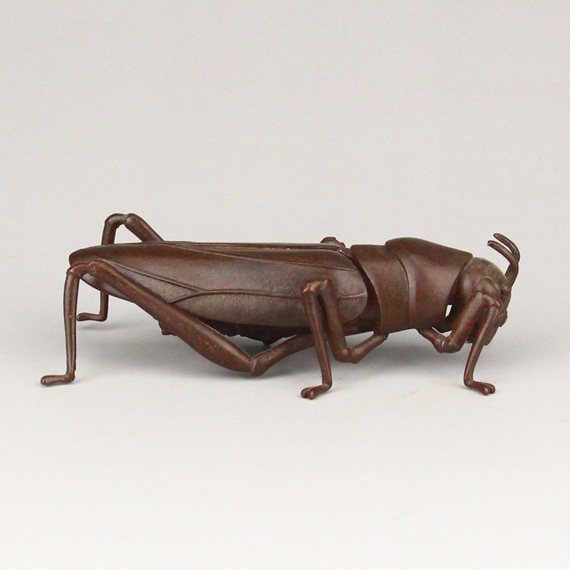 Vivid Chinese Red Copper Locust Statue (1 of 7)