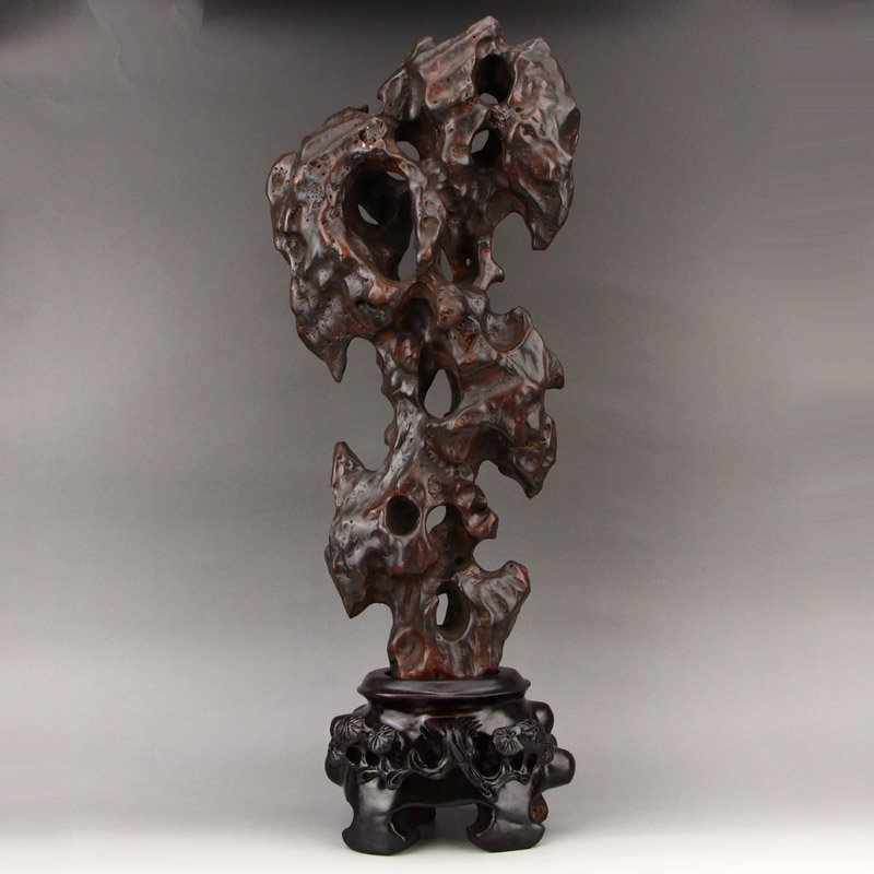 Openwork Chinese Lingbi Stone Original Stone Statue (1 of 9)