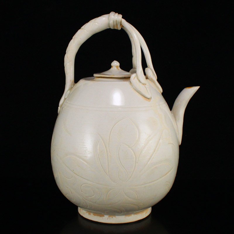 Vintage Chinese Ding Kiln White Glaze Porcelain Teapot (1 of 7)