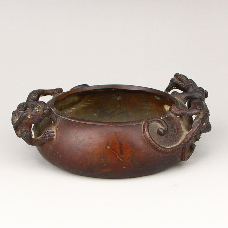 Vintage Red Copper Double Dragon Ears Brush Washer (1 of 6)