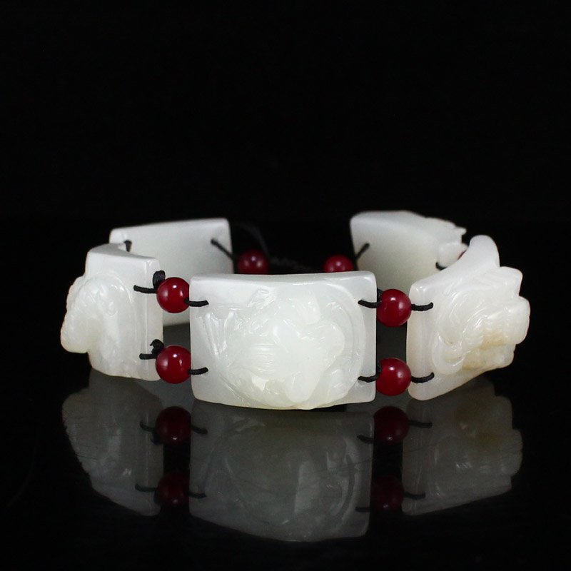 Chinese Natural Hetian Jade Bracelet w Certificate (1 of 8)