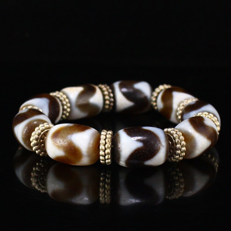 Vintage Tibetan DZI Agate Prayer Bracelet (1 of 7)