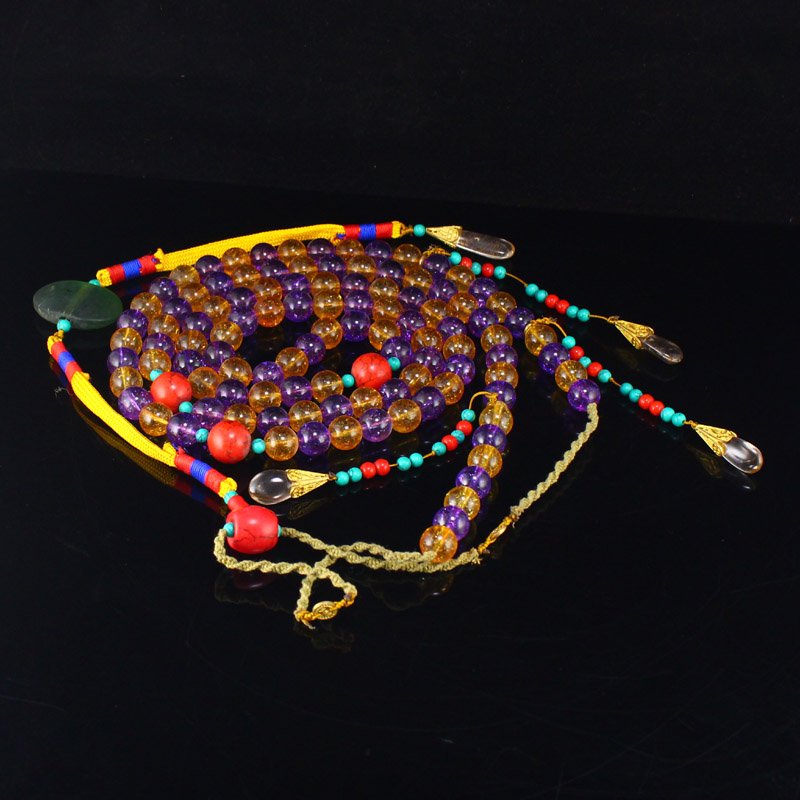 Chinese Qing Dy Crystal Beads Court Officials Necklace (1 of 8)