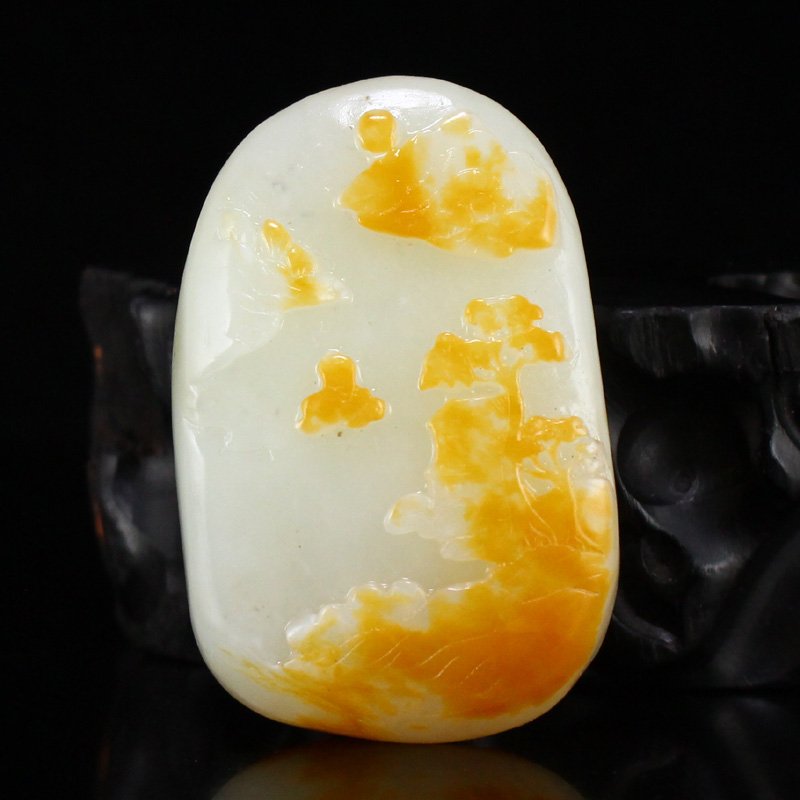 Chinese Hetian Jade Mountain River Scene Pendant (1 of 7)