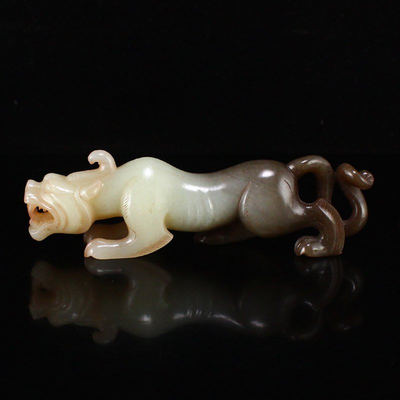 Vintage Chinese Hetian Jade Fortune Unicorn Statue (1 of 8)