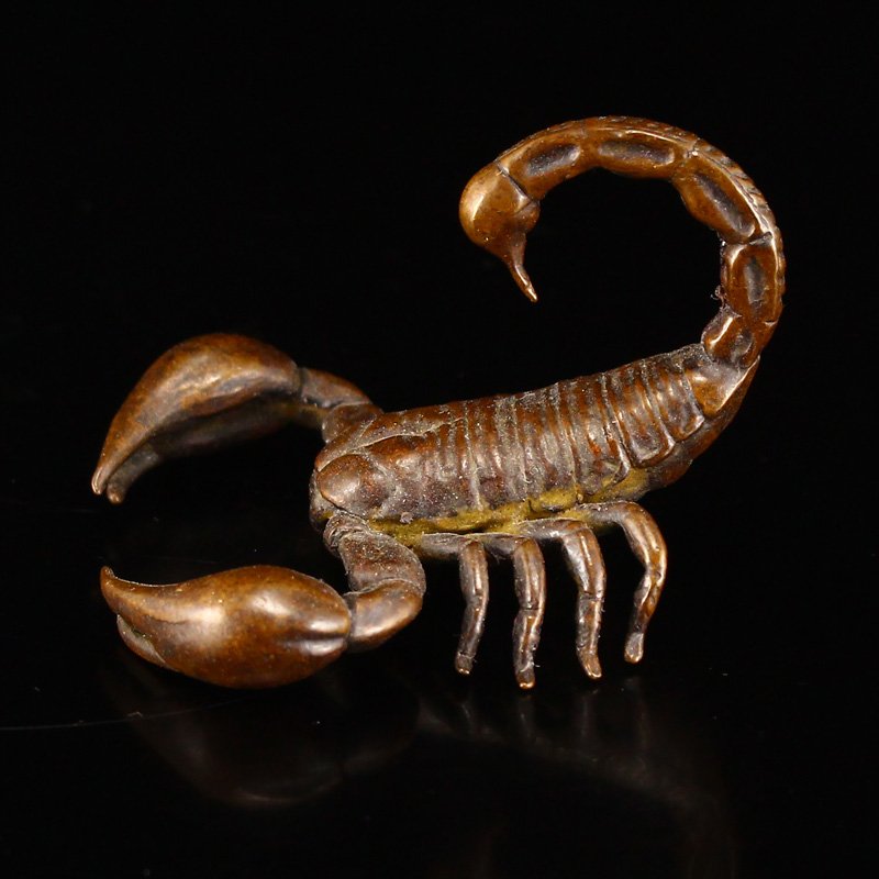 Vivid Chinese Red Copper Scorpion Statue (1 of 7)