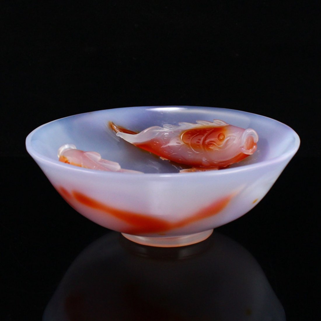 Chinese Natural Agate Double Fish Bowl w Certificate (1 of 8)