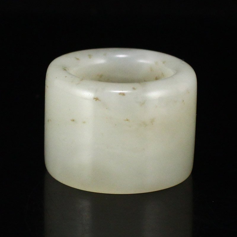 Chinese Natural Hetian Jade Thumb Ring (1 of 6)