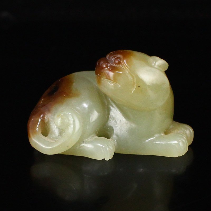 Chinese Natural Hetian Jade Fortune Beast Pendant (1 of 5)